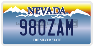 980ZAM  license plate in NV