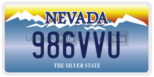 986VVU license plate in Nevada