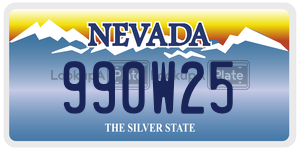 990W25  license plate in NV
