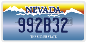 992B32  license plate in NV