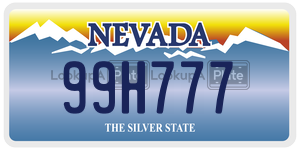 99H777  license plate in NV