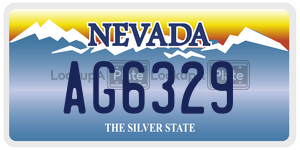 AG6329  license plate in NV
