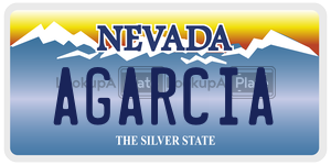 AGARCIA license plate in Nevada