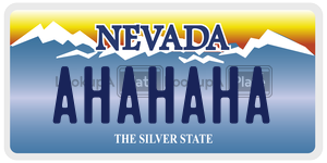 AHAHAHA license plate in Nevada