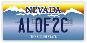 AL0F2C  license plate in NV