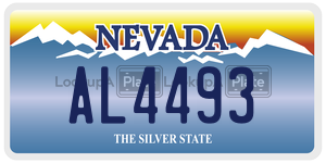 AL4493  license plate in NV