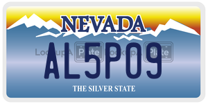 AL5P09  license plate in NV