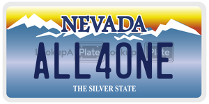 ALL4ONE  license plate in NV