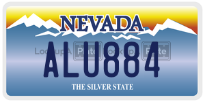 ALU884  license plate in NV