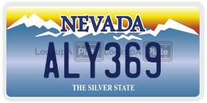 ALY369 license plate in Nevada