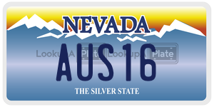 AUS16 license plate in Nevada