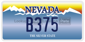 B375  license plate in NV