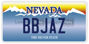 BBJAZ license plate in Nevada