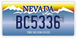 BC5336  license plate in NV