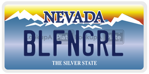 BLFNGRL license plate in Nevada