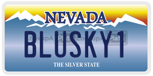 BLUSKY1 license plate in Nevada