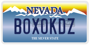 BOXOKDZ license plate in Nevada