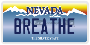BREATHE  license plate in NV