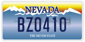 BZ0410 license plate in Nevada