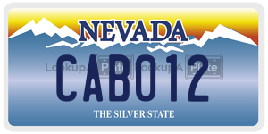 CAB012  license plate in NV
