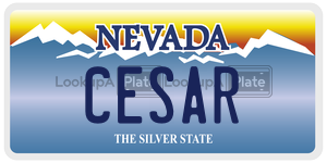 CESAR license plate in Nevada