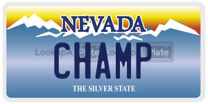 CHAMP  license plate in NV