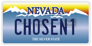 CHOSEN1 license plate in Nevada