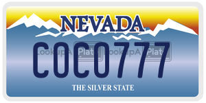 COCO777  license plate in NV