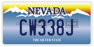CW338J  license plate in NV