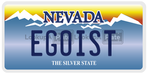 EGOIST license plate in Nevada