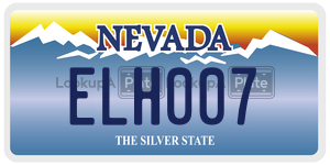 ELH007  license plate in NV