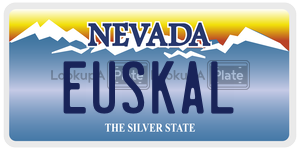 EUSKAL license plate in Nevada