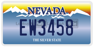 EW3458  license plate in NV