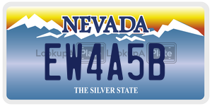 EW4A5B license plate in Nevada