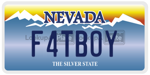F4TBOY license plate in Nevada
