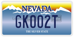 GK002T  license plate in NV