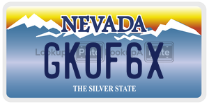 GK0F6X  license plate in NV