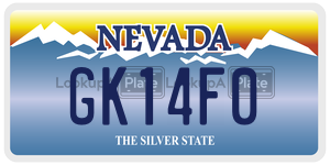 GK14F0  license plate in NV