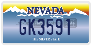 GK3591 license plate in Nevada