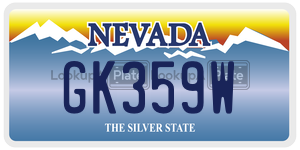 GK359W  license plate in NV