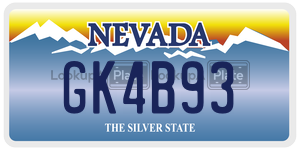 GK4B93 license plate in Nevada