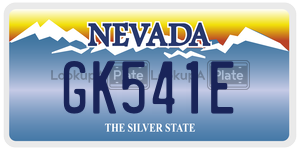 GK541E license plate in Nevada