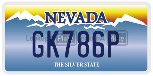 GK786P  license plate in NV