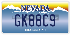GK88C9  license plate in NV