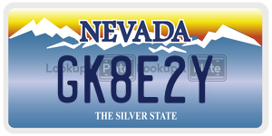 GK8E2Y  license plate in NV