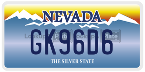 GK96D6  license plate in NV