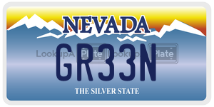 GR33N license plate in Nevada