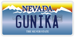 GUNIKA  license plate in NV