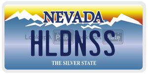 HLDNSS license plate in Nevada
