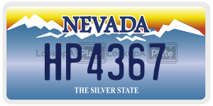 HP4367 license plate in Nevada